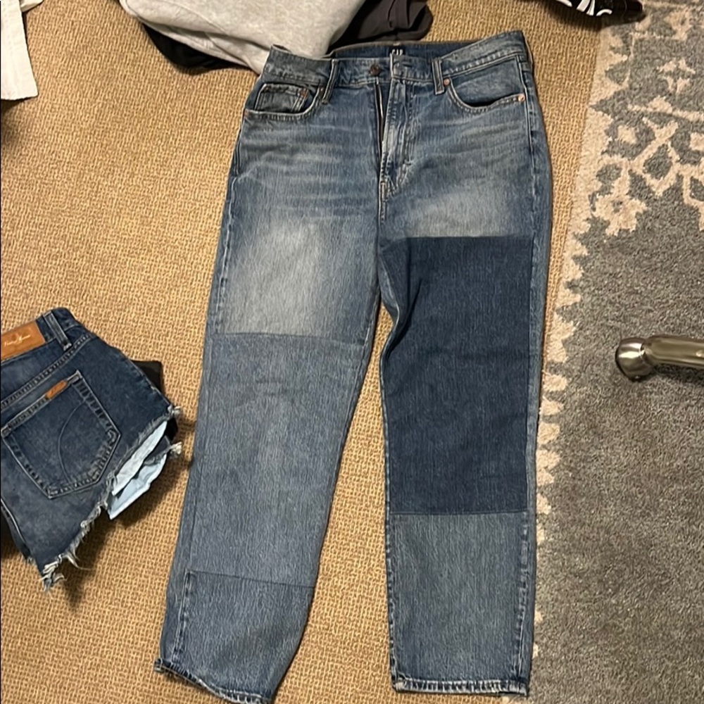 Gap jeans! High wasted boyfriend and color block